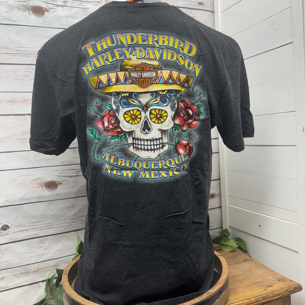 Harley Davidson T Shirt Albuquerque New Mexico XL 2016 Bravado Skull Day of Dead
